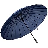 Lancoon 24 Ribs Large Umbrella Fashion Long Handle Straight Anti-UV Sun/Rain Stick Umbrella KS07P