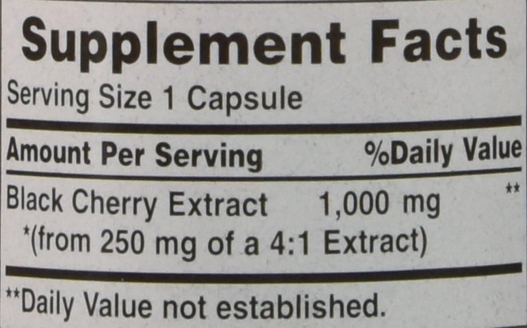 Puritans Pride Black Cherry 1000 mg Capsules, 100 Count: Health & Personal Care
