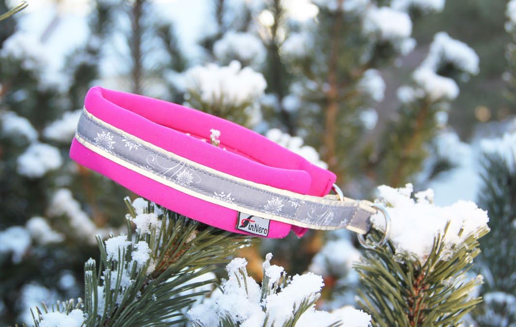 FinNero Pet Products, Finland – SNOW SPORT Soft, Neoprene Dog Collar (2,5 (40-47 cm), Raspberry)