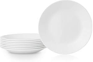 Corelle Vitrelle 8-Piece Appetizer Plates Set, Triple Layer Glass and Chip Resistant, Lightweight Round 6-3/4-inch Plates, Wi