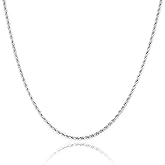 Silver Necklace for Women 2.5mm Rope Chain 925 Sterling Silver Clasp Rope Chain Silver Chain for Men 16/14/20/22/24/26/28/30 Inches(16)