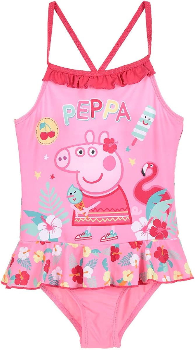 Costume Da Bagno Peppa Pig Per Bambine - Rosa E Viola Con Dettagli Argento - Foto 4