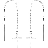 SOFIA MILANI - Solid 925 Sterling Silver Earrings for Women - Cross Threader Earrings - 20601