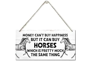 AUII JO DESIGN Wooden Horse Decor - Hanging Wall Plaque, Horse Lovers Gift, 12x6 Inch