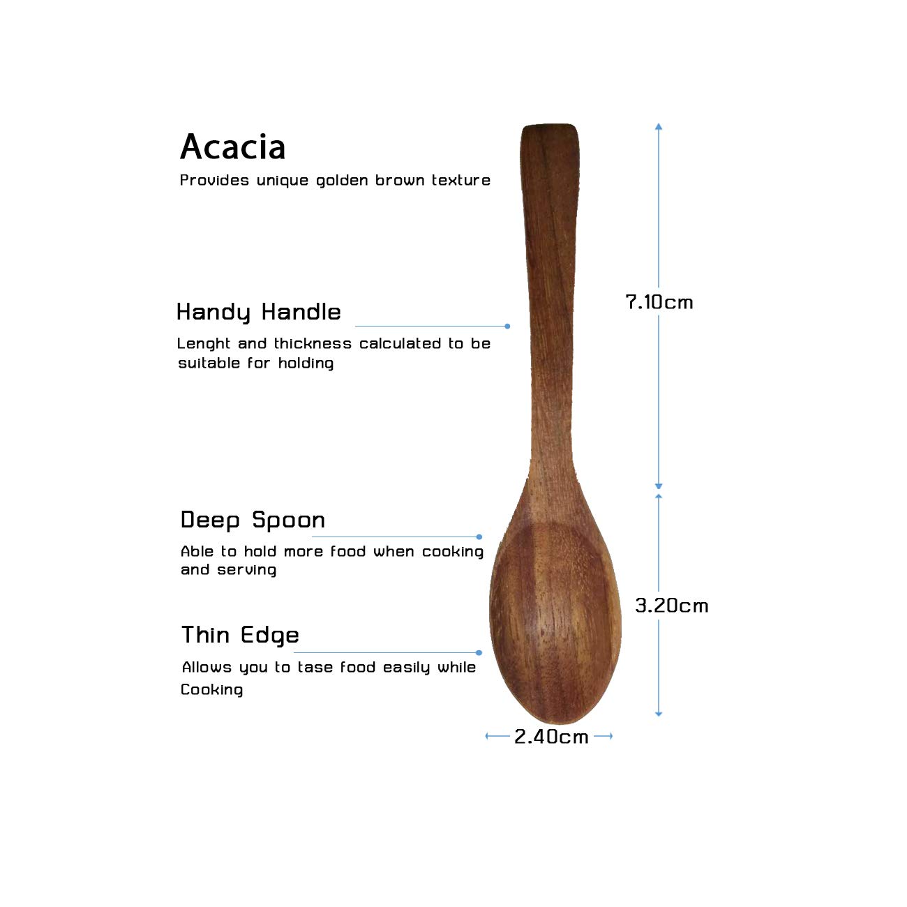 BestySuperStore Small Round Wood Bowls 4 Pcs 3¾" Diameter 1½" High Stackable Acacia Wooden Bowl Set with 4 spoons for serving salad salsa dip sauce snack cereal fruit Decor Tableware Side Dish Sets - Image 7