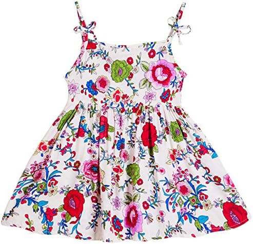 Kseniya Kids Little Girls' Dress Floral Print Cotton Soft Breathable Girl Summe Beach Dressr (5-6y)