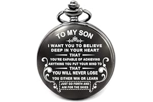 LEVONTA Mens Gifts for Birthday Valentines Day Graduation Fathers Day Christmas, Engraved Pocket Watch Roman Numeral