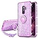 VEGO Galaxy S9 Plus (Not S9) Case Glitter Bling Diamond Case with Kickstand Rhinestone Bumper Sparkly Luxury Slim Soft Protective Case with Ring Stand for Samsung Galaxy S9 Plus (Purple)