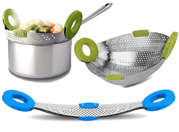 HARIHUB Stainless Steel 5In1 Collapsible Colander Steamer,Strainer