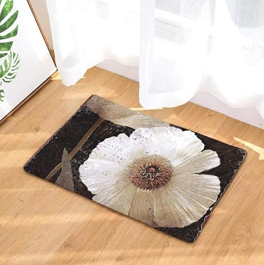 Alfombra De Flores Hermosas Pintadas Microfibra Se Limpia Fácilmente