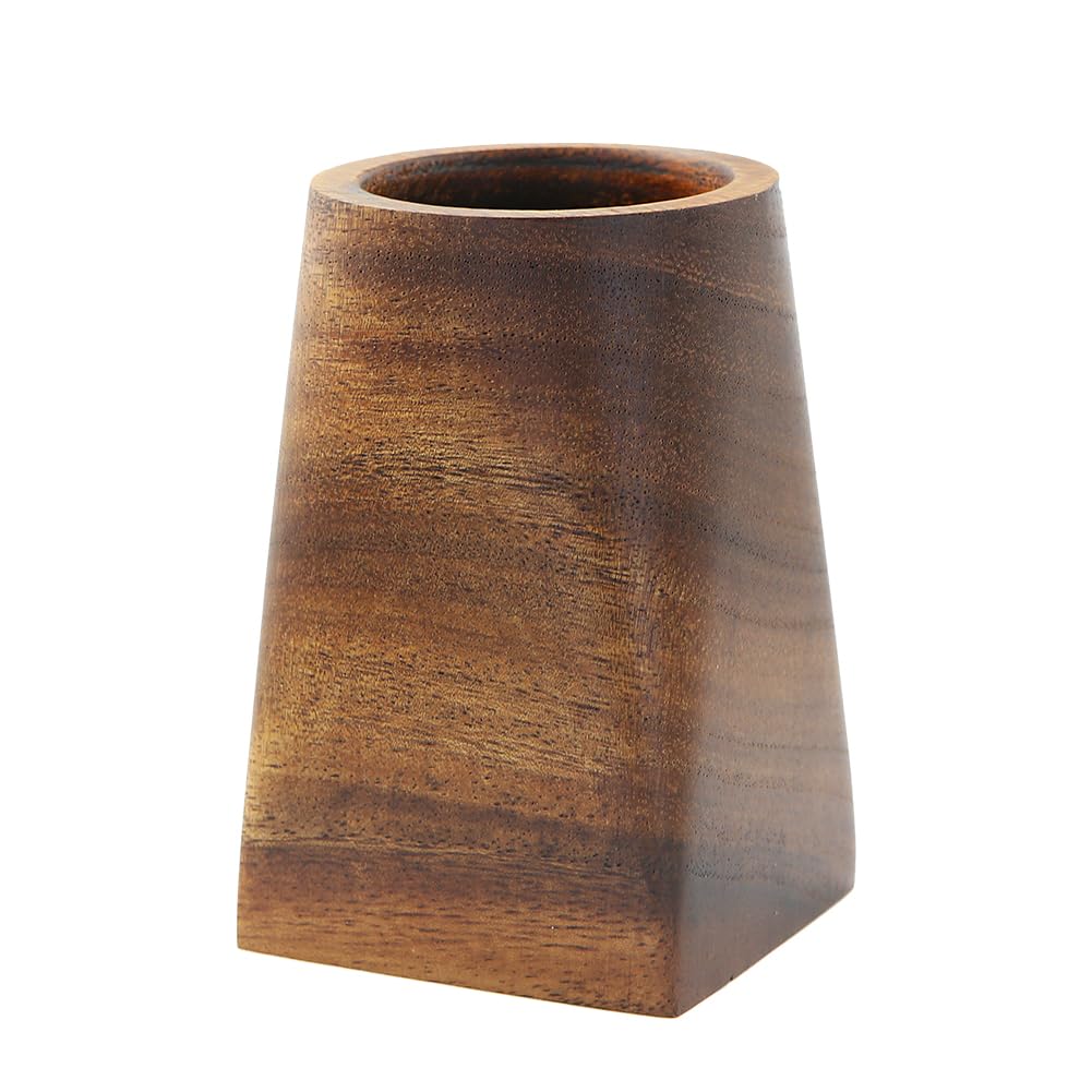 Boerni Walnut Wood Pen Holder,Simple Polygon Wooden Pencil Holder Cup Pen Container Holder Pen Pot Organizer Makeup Brush Holder for Kid Student Desk Office Library School Stationery Gift (Circular) — image 1