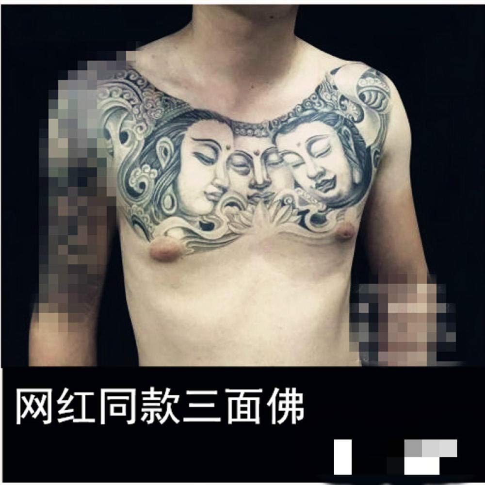 Buddha Tattoo Sticker Mit Drei Gesichtern Grosses Bild Auf Der
