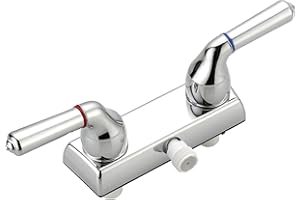 PUREHAVEN Camper Shower Dual Faucet, RV Shower Faucet Replacement,RV Shower Faucet Valve Diverter with Winged Levers,Camper Bathroom Faucet Valve Diverter with Classical Handles(Chrome)