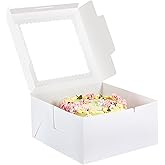 Kootek 24pcs Cake Boxes with Window, 10 x 10 x 5 Inches Bakery Boxes Treat Cookie Dessert Boxes Pastry Box for Cake, Chocolate Covered Strawberries, Cupcakes, Donuts, Baked Goods