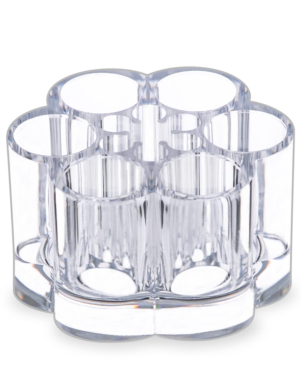 Photo 1 of MOSIKER Acrylic Lipstick Holder,Small Flower Clear Compact Chapstick Lip Gloss Liner Nail Brush Organizer with 12 Slots