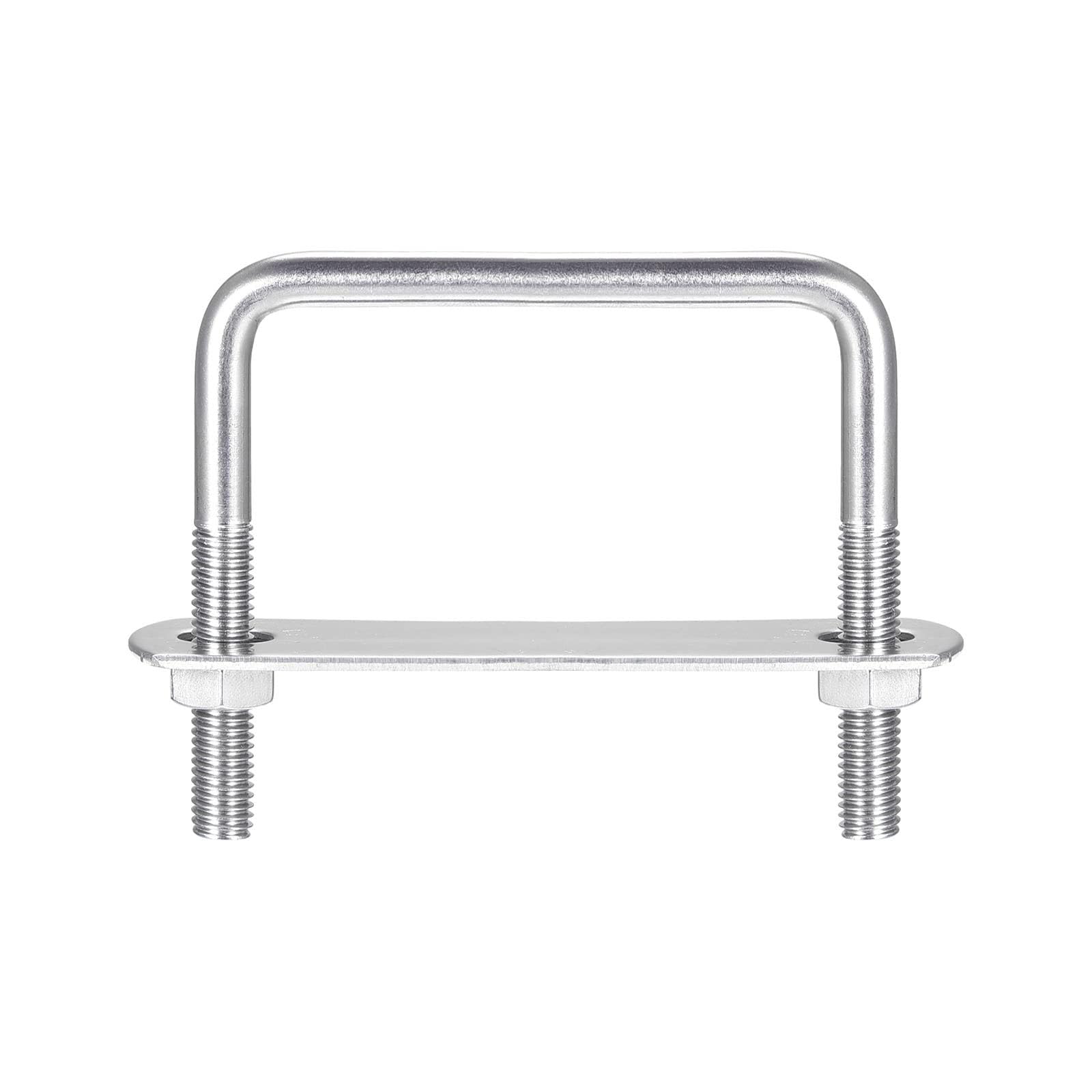 TA-VIGOR 3 sets M8 Square U-Bolts, 70mm Inner Width 70mm Length Steel U-Bolts with Nut, Plate, Washer for Attaching Piping Conduit Cable Tube Brackets Boat Trailer