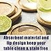 CORK COASTERS FOR DRINKS, Absorbent Cup Mat With Round Ring Protect Wood Furniture, Premium 8 Pack for Men & Women, Large Rustic Design Stop Spill From Hot Coffee and Cold Drinking Beverage, No Holder