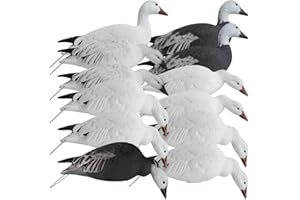 HARD CORE DECOYS Hardcore Waterfowl Rugged Series Full Body Snow and Blue Goose Touchdown Decoys 12-Pack