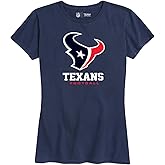Team Fan Apparel Women's NFL Ultimate Fan Logo Short Sleeve T-Shirt - 100% Cotton - Officially Licensed - Tagless Tee (Houston Texans - Navy, Large)