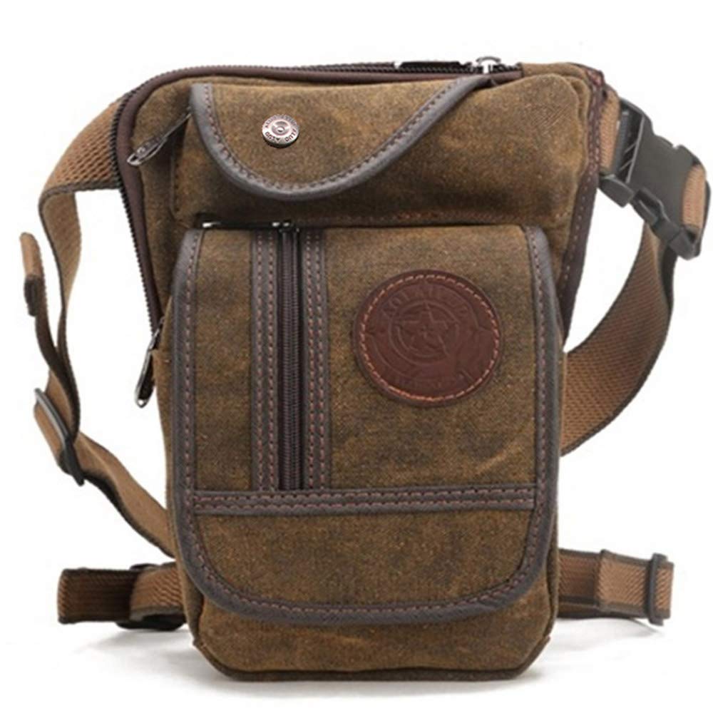 FiveloveTwo Small Canvas Multi-Purpose Waist Fanny Pack Tactical Military Drop Leg Bag Camping Hiking Motorcycle Bike Cycling Pouch