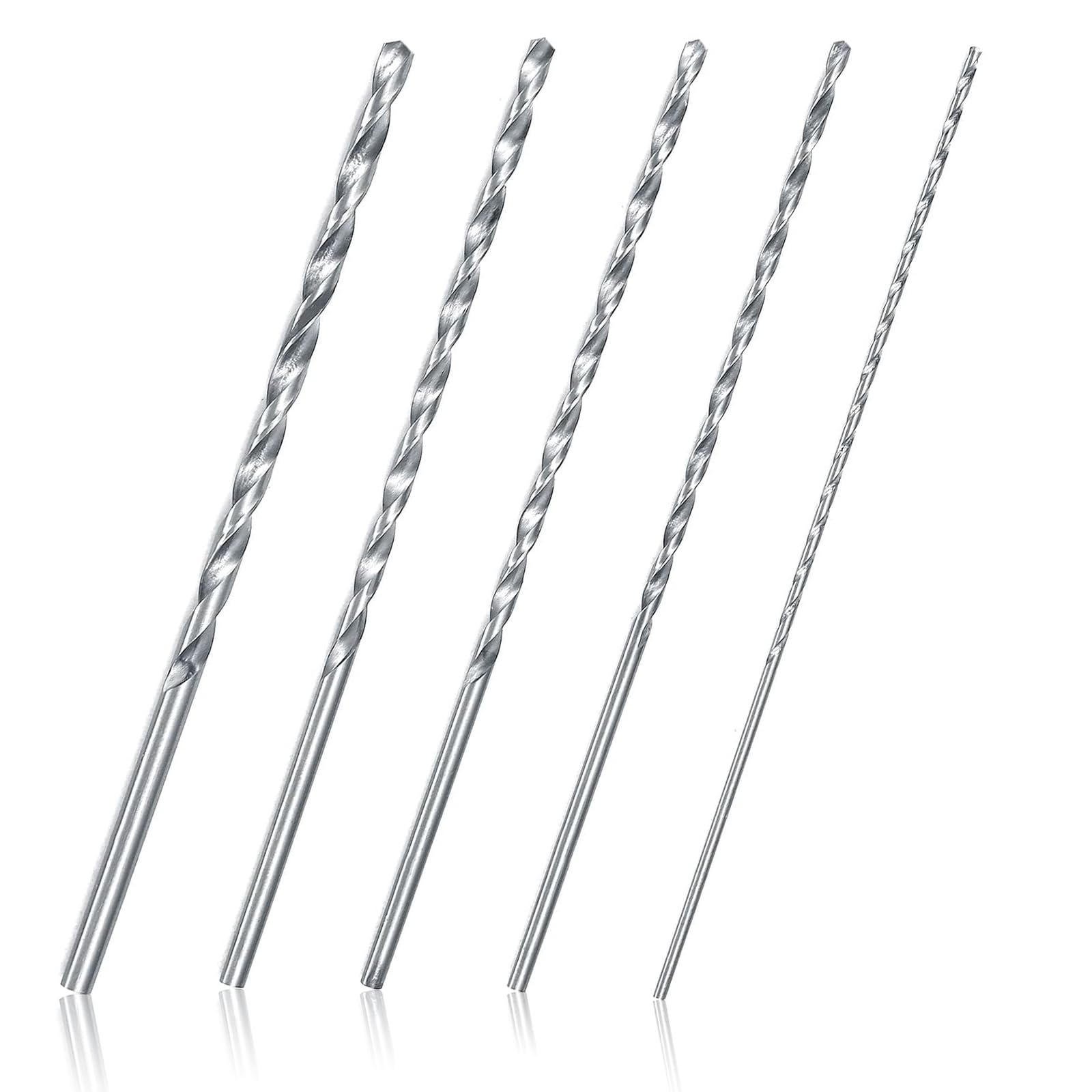 Long Wood Drill Bits, 150mm Extra Long Hss Drill Bit Wood 2mm 3mm 3.5mm 4mm 5mm Twist Drills Bits Kits for Plastic Metal-5pcs
