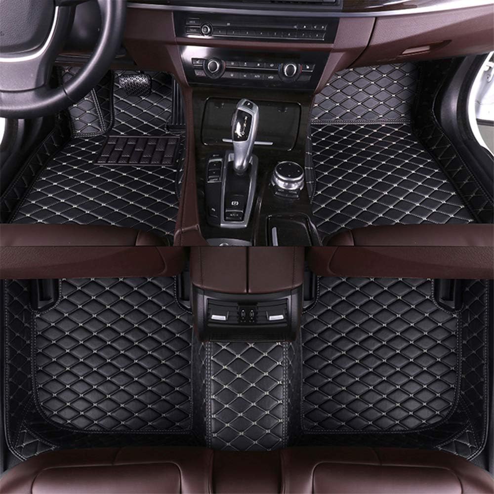 Maite Custom Car Floor Mat Fit for Lexus UX UX200 UX250H 2019 Full Surrouded XPE Leather Waterproof Carpets Mats Black with Beige Stitching