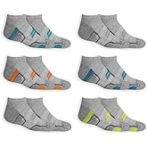 Fruit of the Loom Boys' 6 Pack No Show Eveyday Active Socks