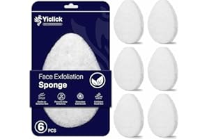 Yiclick 6 Packs Exfoliating Facial Sponge - Daily Cleansing Face Scrubber Exfoliator, Makeup Blackhead Remover Tools, Face Scrub Brush, Reusable Exfoliating Pads for Women