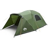 Spacious 4-Person Camping Tent: Fit Queen Mattress &amp; Gear with Vestibule | Roomy Layout allows easy movement with Extra Storage - Setup in 3 Mins Ideal for Family Outdoor Sleepover - Stay Dry in Rain