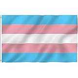 ANLEY [Fly Breeze] 3x5 Foot Transgender Flag - Vivid Color and UV Fade Resistant - Canvas Header and Double Stitched - Pink Blue Rainbow Flags Polyester with Brass Grommets 3 X 5 Ft
