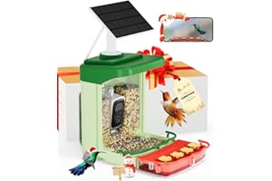 Bilantan Smart Bird Feeder with Camera Solar Powered 2 in 1, Only 2.4G WiFi Compatible, Lifetime Free Al Bird Identification, Hummingbird Feeder Camera, Ultimate Gift for Christmas