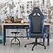 Ferrino Line Blue on Black Diamond Patterned Gaming and Lifestyle Chair by RapidX