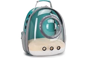 Cat Bubble Backpack Carrier, Space Capsule Astronaut Clear Pet Backpack Carrier for Cat and Small Puppy (Green)