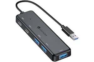 VIENON USB 3.0 Hub 5 in 1, USB Extender with USB C Power & Data Ports, USB Splitter USB Port Hub for Laptop/PC, Multiport USB Dock for MacBook, Mac Pro, Mac Mini, iMac, Surface Pro, XPS