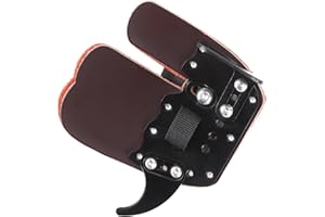 Drfeify Archery Finger Guard Adjustable Straps, Durable Finger Protector for, Ideal for Archery Enthusiasts, Aluminum + Artif