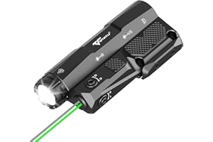 VOTATU MDL-IG 3000 Lumens Tactical Flashlight Laser Combo for Rifle, Green Laser/Light/IR Laser Sight Built-in Pressure Pad Switch, Compatible with M-LOK & Picatinny Rail
