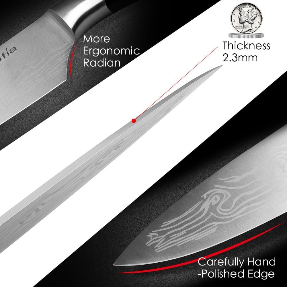 Premium Chef Knife, Inofia 8 inch Professional Japanese Damascus Texture Chef\'s Knife Ultra Sharp and Durable Manual Knives Top Kitchen Knife for Home and Restaurant with Gift Box