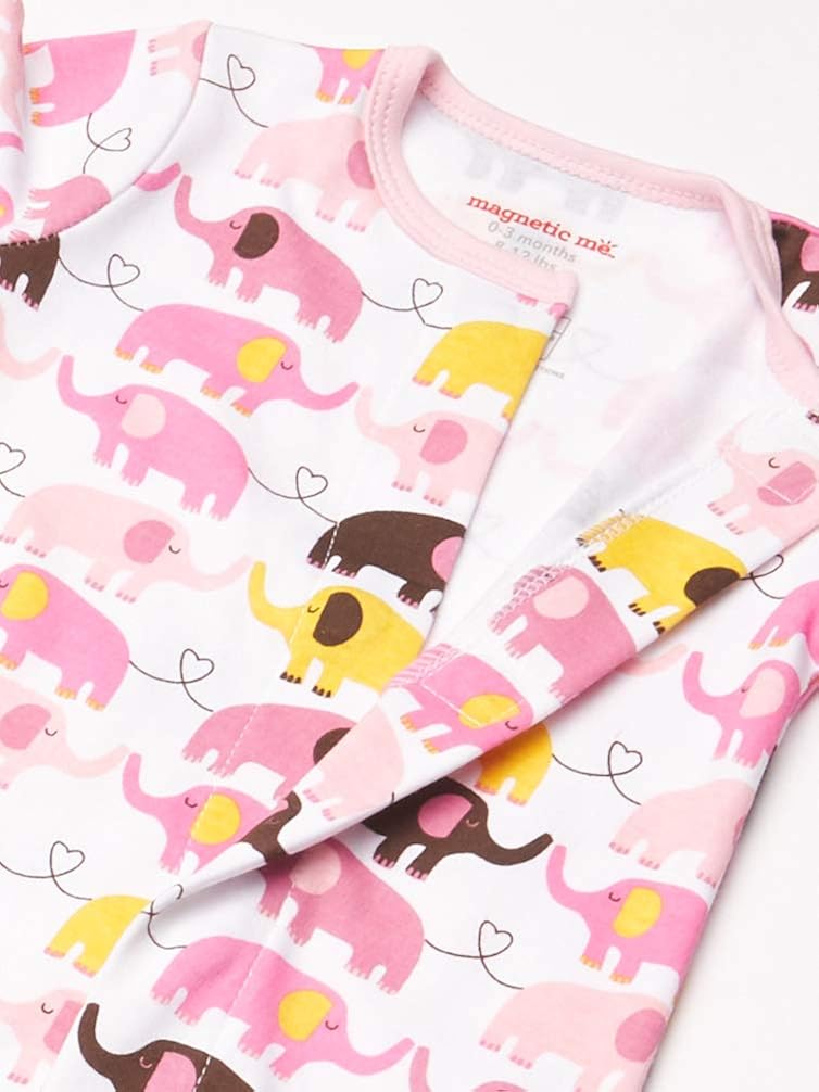Magnificent Baby Girls Magnetic Fastener Cotton Footie Pajamas: Clothing