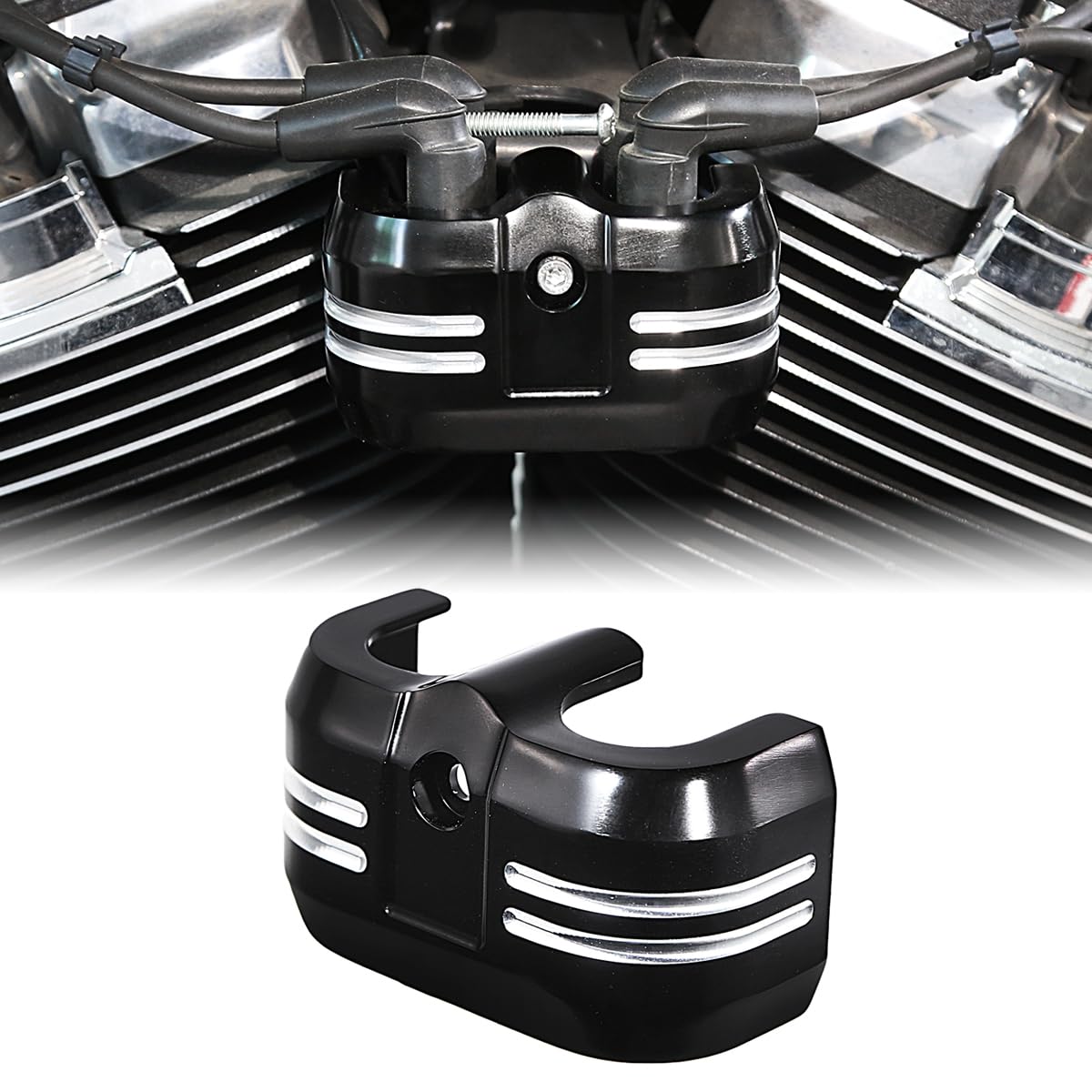 Photo 1 of Gloss Black Shallow Cut Ignition Coil Cover Compatible For Harley Softail Low Rider Fatboy Street Bob 2018-2024