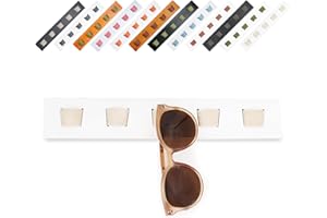 ACOCOFE Sunglass Organizer Wall Mount, Wood Eyeglass Storage Holder, Glasses Rack for Multiple Eyewear Display Men Women (White-white)