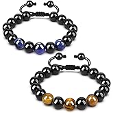 JUVJEW Mens Bracelet Tiger Eye Bracelet Beaded Crystals and Healing Stones Anxiety Bracelet Jewelry 6.2-10"