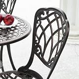 Trueshopping Cast Aluminium Bistro Set - 2 Chairs & Round Table view 3