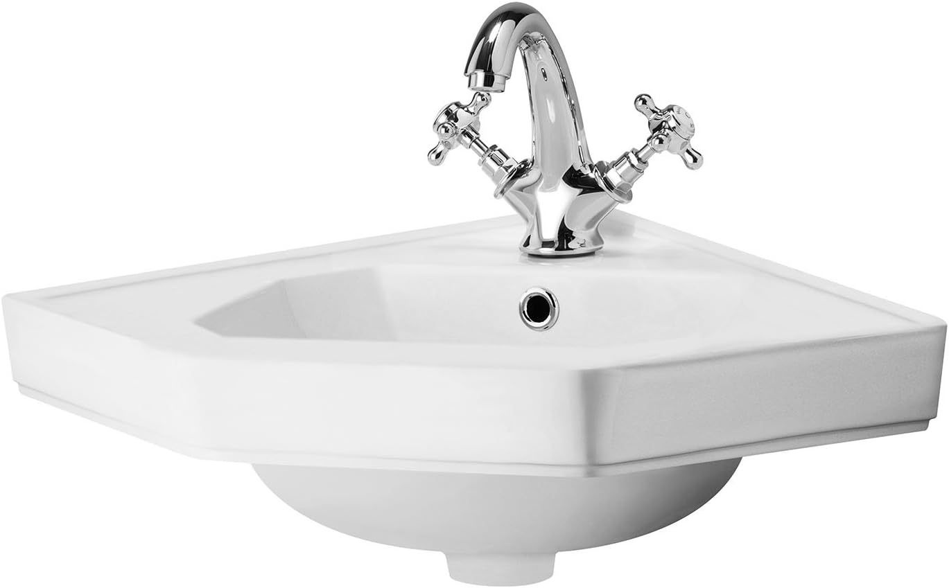 Old London Ncs809 Richmond Traditional Ceramic Corner Bathroom Basin With 1 Tap Hole Old London Ncs809 Richmond Traditional Ceramic Corner Bathroom Basin With 1 Tap Hole