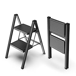 WOA WOA 2 Step Ladder, Step Stool Foldable with