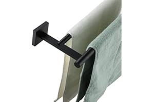 KOKOSIRI Towel Rails Bathroom Double Towel Bars Matte Black 20 Inch Towel Holder for Bath Cabinet Kitchen Wall Mount Stainles