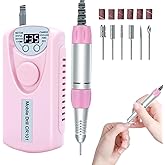COYZU Electric Nail Drill Professional, 35000RPM Nail File Machine with Bits Set & Fast Cooling, Portable for Acrylic Gel Nail Polishing Removing, Manicure Pedicure at Salon & Home Use, Gift for Women