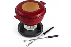 Swissmar Lucerne 10-Piece Cast Iron Fondue Set - Ideal for Melting Cheese, Chocolate, & More - Perfect for Kitchen Collection