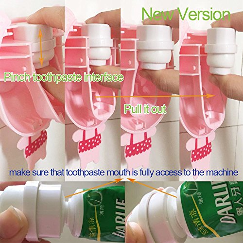 Lexitek baby Toothbrush Dispensers,kids Hands Free Toothpaste Dispenser children Automatic Cartoon Cute Animal Toothpaste Squeezer Good Gift for Children (Pig) - Thumbnail 4