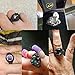 JunXin Round Cut Black Gold Mystic Big Rainbow Topaz Solitaire Ring Engagement Wedding Size5/6/7/8/9/10/11
