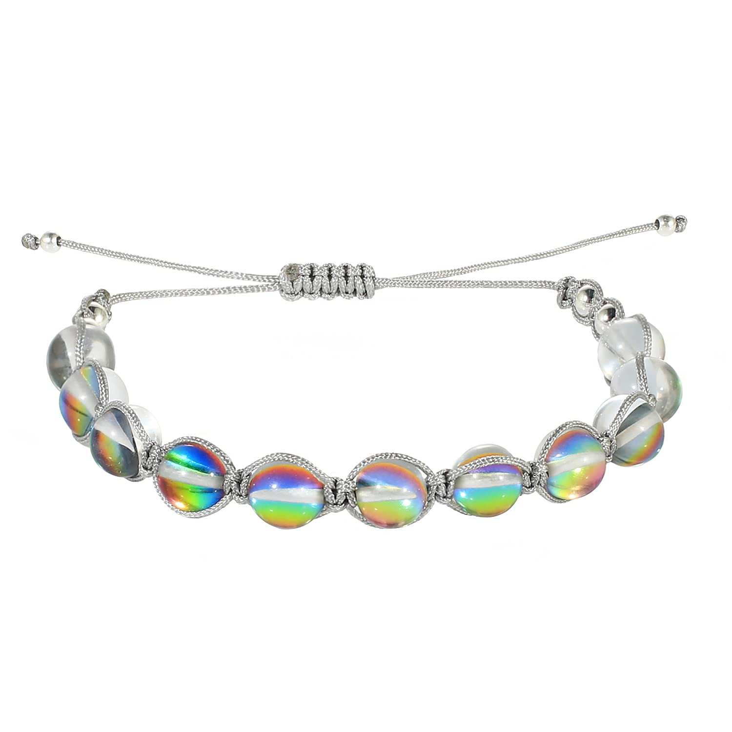 KELITCH Colorful Crystal Beads Strand Bracelets Friendship Bracelets BOHO Women Moonstone Bracelets Jewelry
